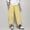 Yellow, variant on JJHGVB Linen Pants Women Palazzo Pants Gaucho Pants Pants Cotton Casual Home Female Lounge Pants Cropped Pants Pink 2XL
