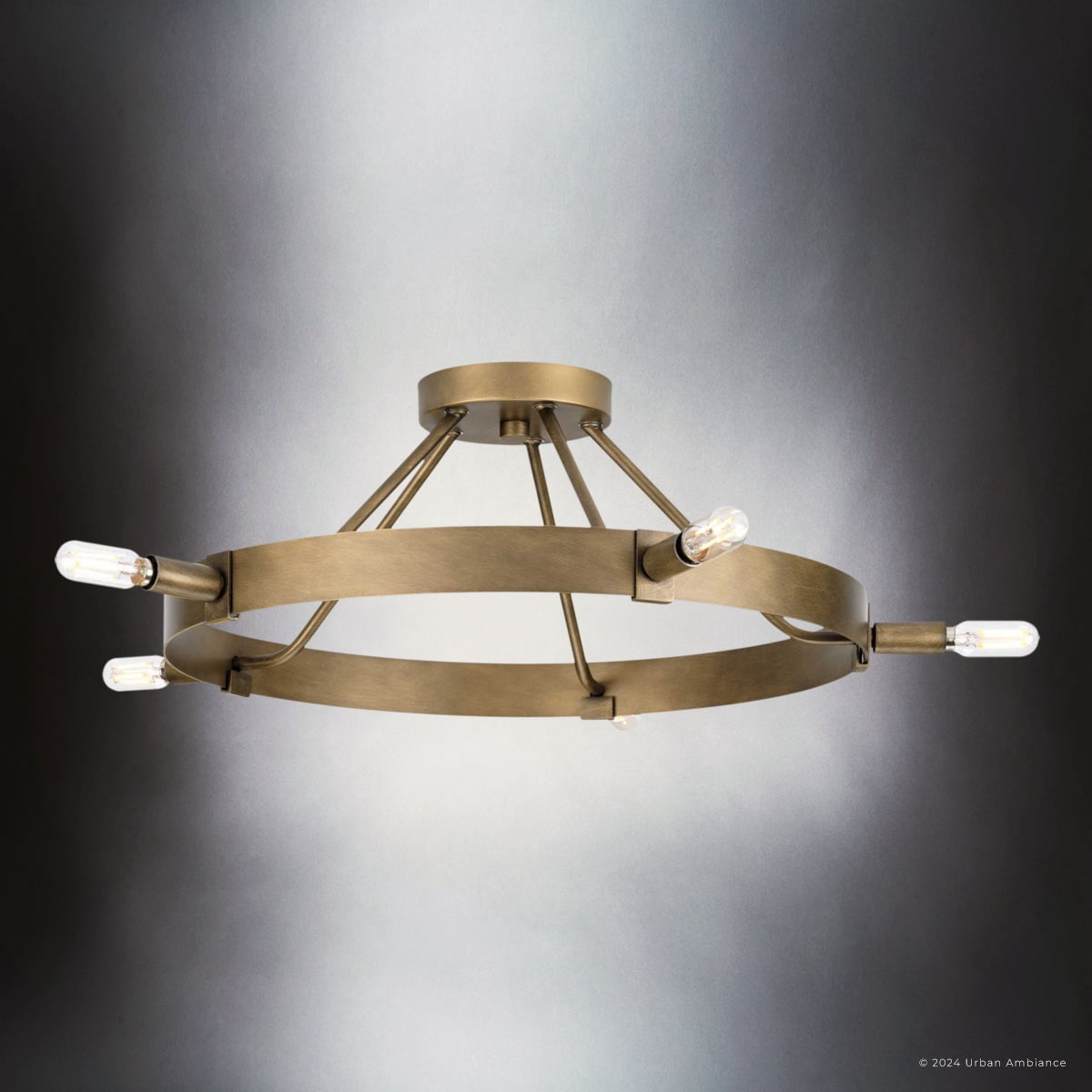 Luxury Modern Farmhouse Ceiling Light, Aged Bronze, UHP4481