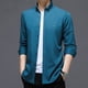 thumbnail image 4 of Blusa Informal de Seda Helada Para Hombre, Manga Larga, Fibra de Bambú, Arrugas, Sin Planchado Odeerbi  ODB-6, 4 of 5