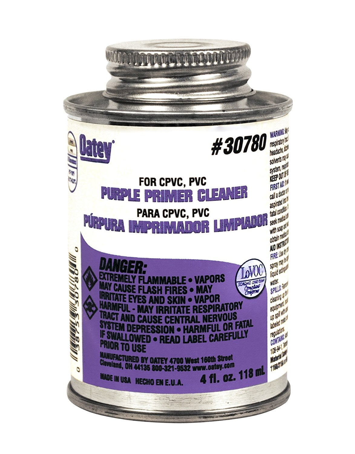 30780 Purple Primer And Cleaner For PVC And CPVC Pipe And Fittings By