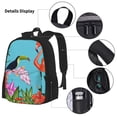 thumbnail image 3 of Disketp Tropical Jungle Flamingo Mochila Estampada de Gran Capacidad con Lonchera y Estuche, Set de 3 Piezas para Estudiantes, 3 of 7
