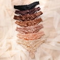 thumbnail image 3 of Women Satin Thong Panties Low-Waist Ruffle Milk Silk G-string Panties Frilly Thongs Ladies Underpants, 3 of 10