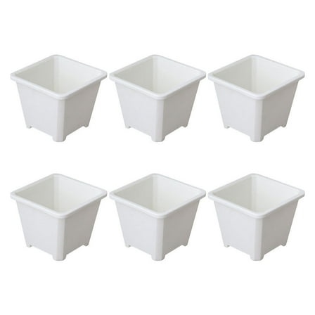 6 Pcs Flowerpot Small Plant Pots Miss 10.00X10.00X9.50CM White