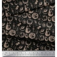 thumbnail image 3 of Soimoi Black Cotton Duck Fabric Mix Fruits Fabric Prints By Yard 42 Inch Wide, 3 of 3