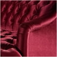 thumbnail image 2 of FFH 73" Velvet Lounge Sofa, 3 Seater Couch with Curved Wooden Legs for Living Room, Wine Red, 2 of 5