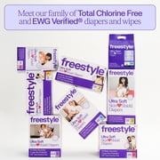(2 pack) Freestyle Total Chlorine Free 14x Better Absorption Hypoallergenic EWG Verified® Baby Diapers, Size 4 (22-34 lbs), 48 Count