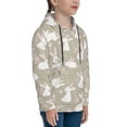 thumbnail image 3 of Balery Rabbit And Flower Pattern Boys Hoodie, Youth Pullover Hooded Sweatshirt, Kangaroo Pocket Hoodie for Kids Girls -Large, 3 of 6