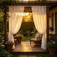 thumbnail image 6 of Waterproof Outdoor Curtain 8.8 x 5.3 Ft - Sunlight Blocking Window Treatment Drapes Mesh Curtains for Home Bedroom Living Room Patio Porch Pergola Cabana Gazebo, White, 6 of 6