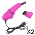 thumbnail image 1 of 2xMini Mesa Barredora De Polvo Cepillo Recolector De Polvo Para Coche PC Cámara Pelos De Mascotas Rosa Rojo 2 piezas, 1 of 8
