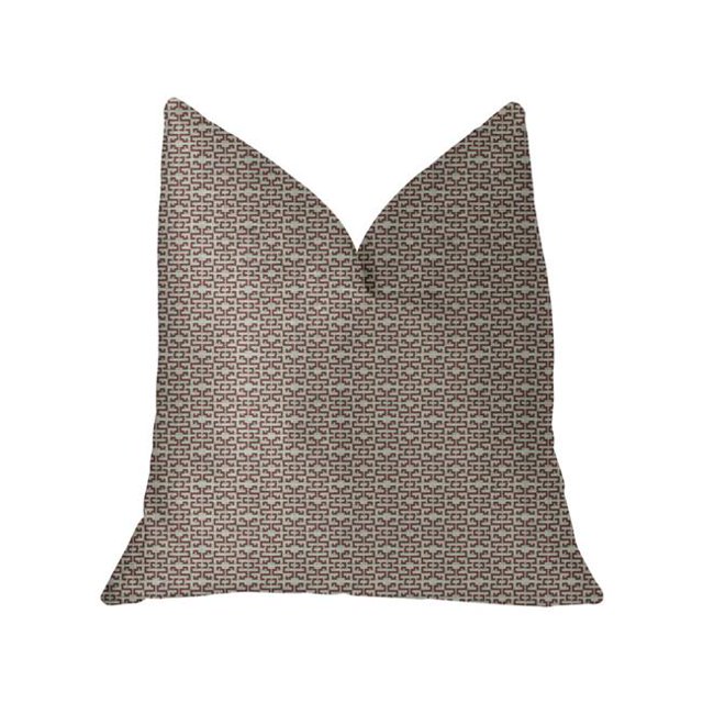 26 x 26 in. Viva Rouge Lien Luxe Double Face Coussin - Rouge & Beige