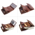 thumbnail image 6 of Contact's Men's RFID Blocking Trifold Wallet, Genuine Leather Vintage Wallet with Zipper Coin Pocket (Brown), 6 of 14