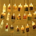 thumbnail image 3 of 3M 20 luces LED de cadena de fotos con batería para colgar en la pared de fotos con 20 clips de fotos decoración interior para colgar fotos, blanco cálido oso de fresa Electrónica, 3 of 5