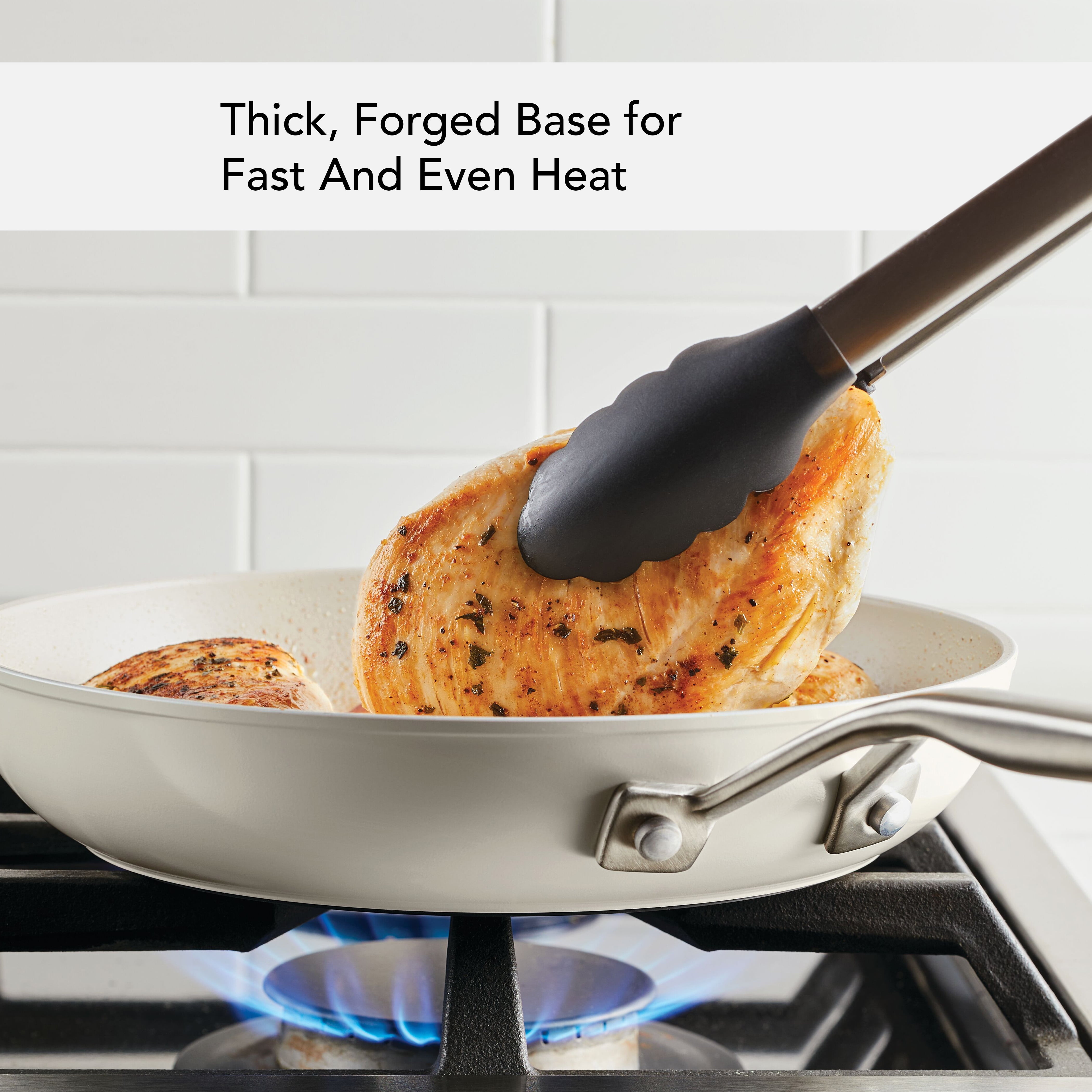 KitchenAid Hard Anodized 10 Inch Ceramic Nonstick Frying Pan, Oven Safe to 500°F, Porcelain White