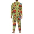 thumbnail image 5 of Kll Cartoon Fire Truck Sleepwear Mens Flannel Pajamas,Long Cotton Pj Set, 5 of 9