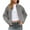 Gray, variant on Hueook Women Jacket Womens Cropped Pea Coats Zip Up Short Casual Jackets Barn Fall Outerwear with Pockets Brown S