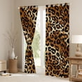 thumbnail image 3 of jejeloiu Wild Cheetah Pattern Curtains and Drapes,Black Brown Black Out Curtains,Jungle Animal Curtains Pack of 2 (52x63 Each) For Boys Girls,Super Cozy Room Decor, 3 of 6