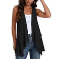 thumbnail image 4 of Sleeveless Cardigans for Women Lightweight Dressy Casual Open Front Irregular Hem Long Vest with Pockets, 4 of 7