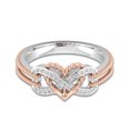 thumbnail image 2 of Infinity Heart Two Tone Anchor Rope Promise Ring 7 Rose Gold, 2 of 5