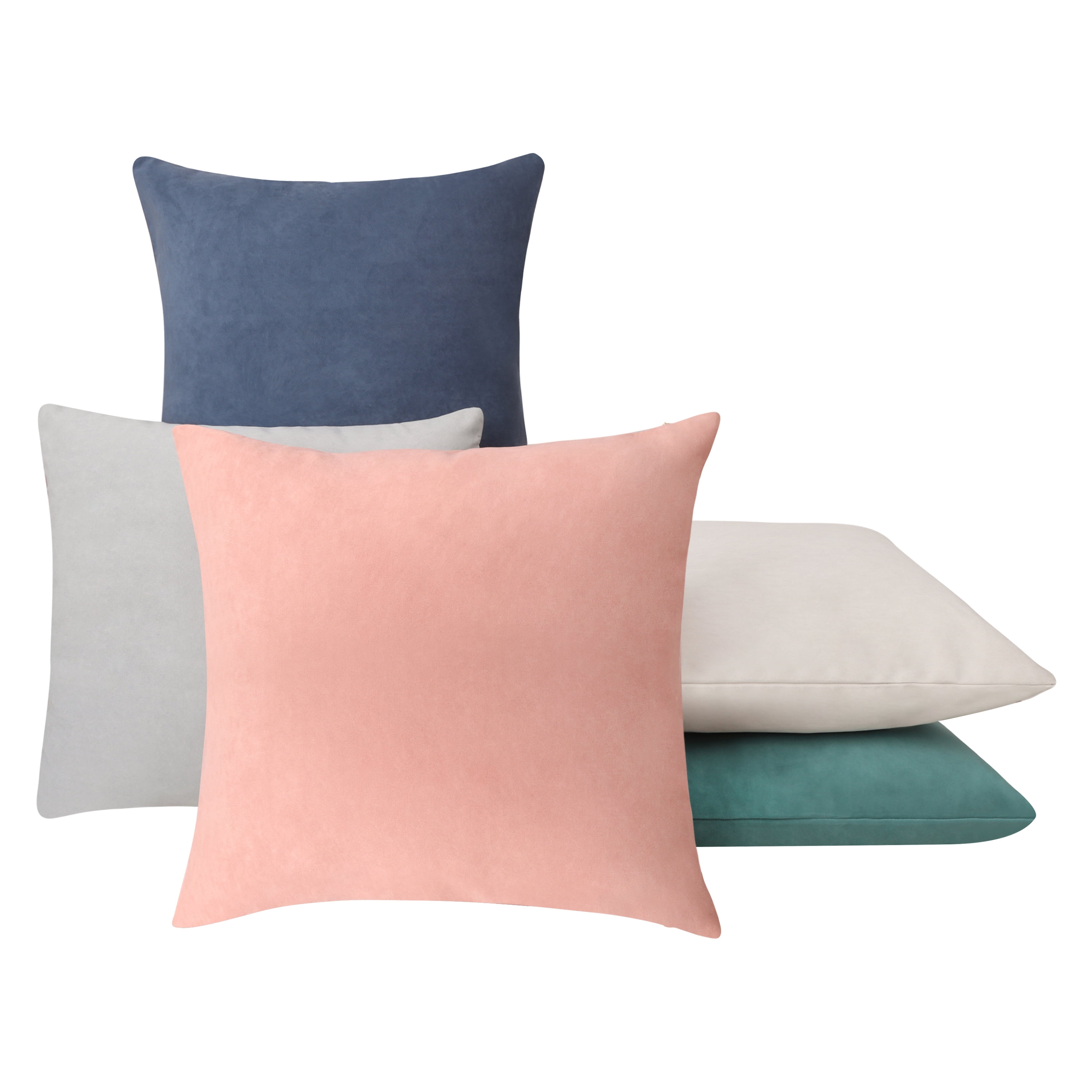 Delara Velvet Decorative Throw Pillow Cover, 20x20 inch, Pack of 1, Soft Breathable Cushion Cover with Hidden Zipper, Light Blue