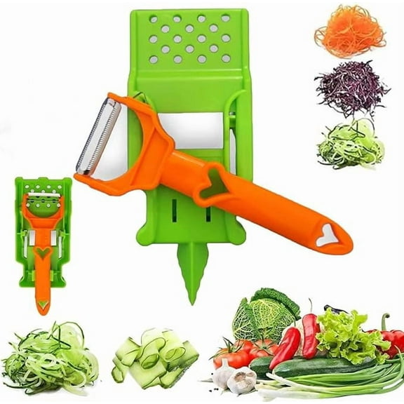 Pelador Multifuncional 2-en-1, Julienne Peeler Vegetable Peeler, Multifunctional Kitchenware Set for Slicing and Peeling, Compact Size and Easy to Use, for All Kinds of Fruits and Vegetables