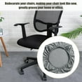thumbnail image 3 of Waterproof Office Desk Chair Seat Cover, PU Leather Chair Covers, Stretchable Rotating Computer Chair Slipcovers Protector Gray (Only Cover), 3 of 11
