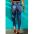 thumbnail image 1 of POGLIP Jeans Déchirés à Imprimé Léopard Bleu Décontracté pour Femmes, 1 of 6