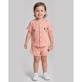 thumbnail image 4 of Disney Minnie Mouse Girls Mesh Button Down Shirt and Shorts Set (Peach, 6X), 4 of 5