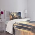 thumbnail image 3 of Ambesonne City Quilted Bedspread Set 2 Pcs, Spacecraft in Formation, Twin Size, Peach Tan Blue, 3 of 5