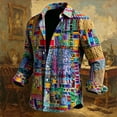 thumbnail image 2 of Akmaiox Floral Print Long Sleeve Shirts for Men Button Down Collared Vintage Boho Tops Casual Regular Fit Beach Holiday Shirts, 2 of 5