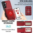 thumbnail image 5 of Allytechgroup Case for Samsung Galaxy A56 5G, 2 In 1 Wallet Stand Case with Detachable Card Holder Support Wireless Charging Shockproof Magnetic Back Cover for Samsung Galaxy A56 5G, Red, 5 of 13