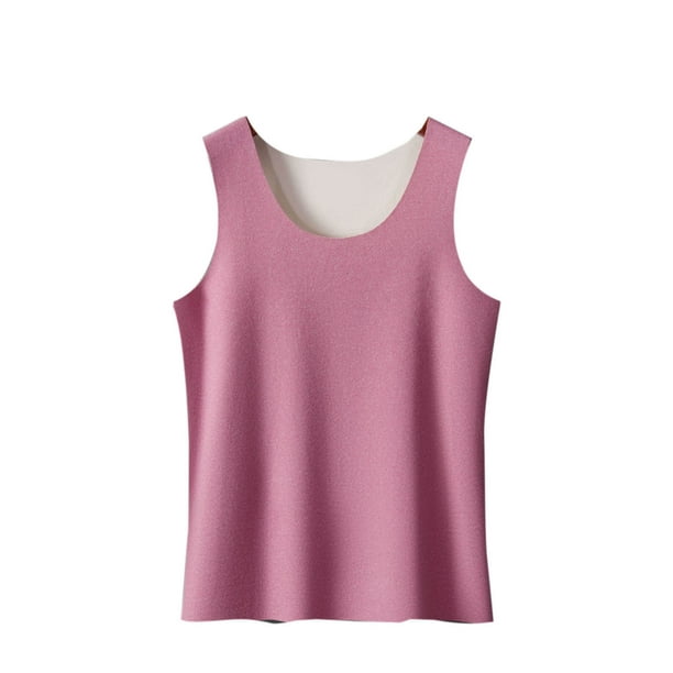Ropa interior térmica para mujer, informal, lisa, sin mangas, cuello redondo, alta elasticidad, mantiene el calor, ropa interior de poliéster para mujer