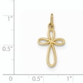 thumbnail image 2 of 14K Yellow Gold Gold Polished Small Ribbon Cross Pendant, 2 of 2
