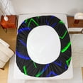 thumbnail image 5 of Manfei Modern Abstract Lines Queen Sheet Sets 4 Pieces, Green Blue Black Flat Sheet, Geometry Aesthetic Queen Fitted Sheet, Breathable Room Decor, 5 of 7