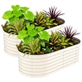 thumbnail image 2 of Raised Garden Beds 2-Pack–Galvanized Steel Metal Planter Boxes with Anti-Cut Strips & Support Bars–Heavy-Duty,Rust-Resistant, Easy Assembly for Outdoor Vegetables,Flowers & Beige Upgrade, 180x90x60cm, 2 of 8