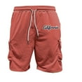 thumbnail image 5 of LEKDFST Mens Summer Outfits Set Casual 2 Piece Short Sets Letter Print Loose Fit T Shirt and Shorts Tracksuits Watermelon Red XXL, 5 of 9