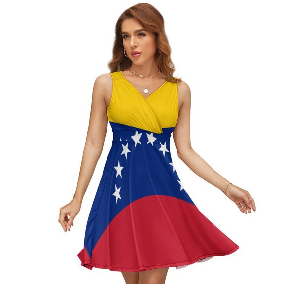 Flag of Venezuela Dress Fashion Beach Long Dresses Female Party Printed Sundress