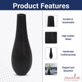 thumbnail image 4 of Mela Artisan's Metal Vases for Decoration, Handmade Large Decorative Vases Black, 12” x 2.5” x 1.5”, 4 of 7