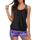 thumbnail image 1 of Trajes de baño Tankini Prolriy para mujer, dos trajes de baño tankini con espalda en T y pantalones cortos tipo blusón, trajes de baño deportivos para mujer, trajes de baño morados XXXL, 1 of 8