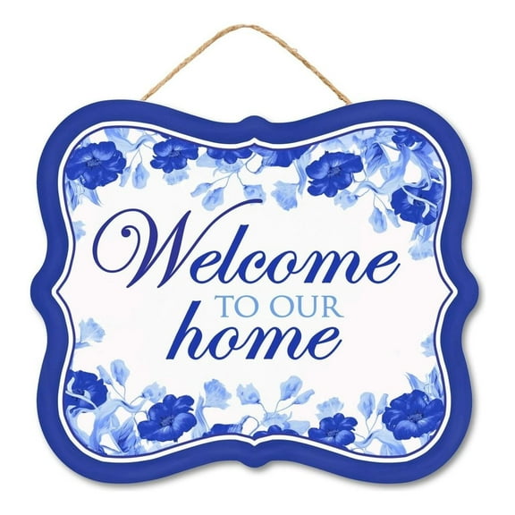 10" Scalloped Wooden Sign: Welcome To Our Home