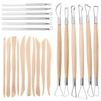 Pottery Clay Sculpting Tools, 22Pcs Wooden Handle Carving Tools & Metal Scraper Plastic Shaping