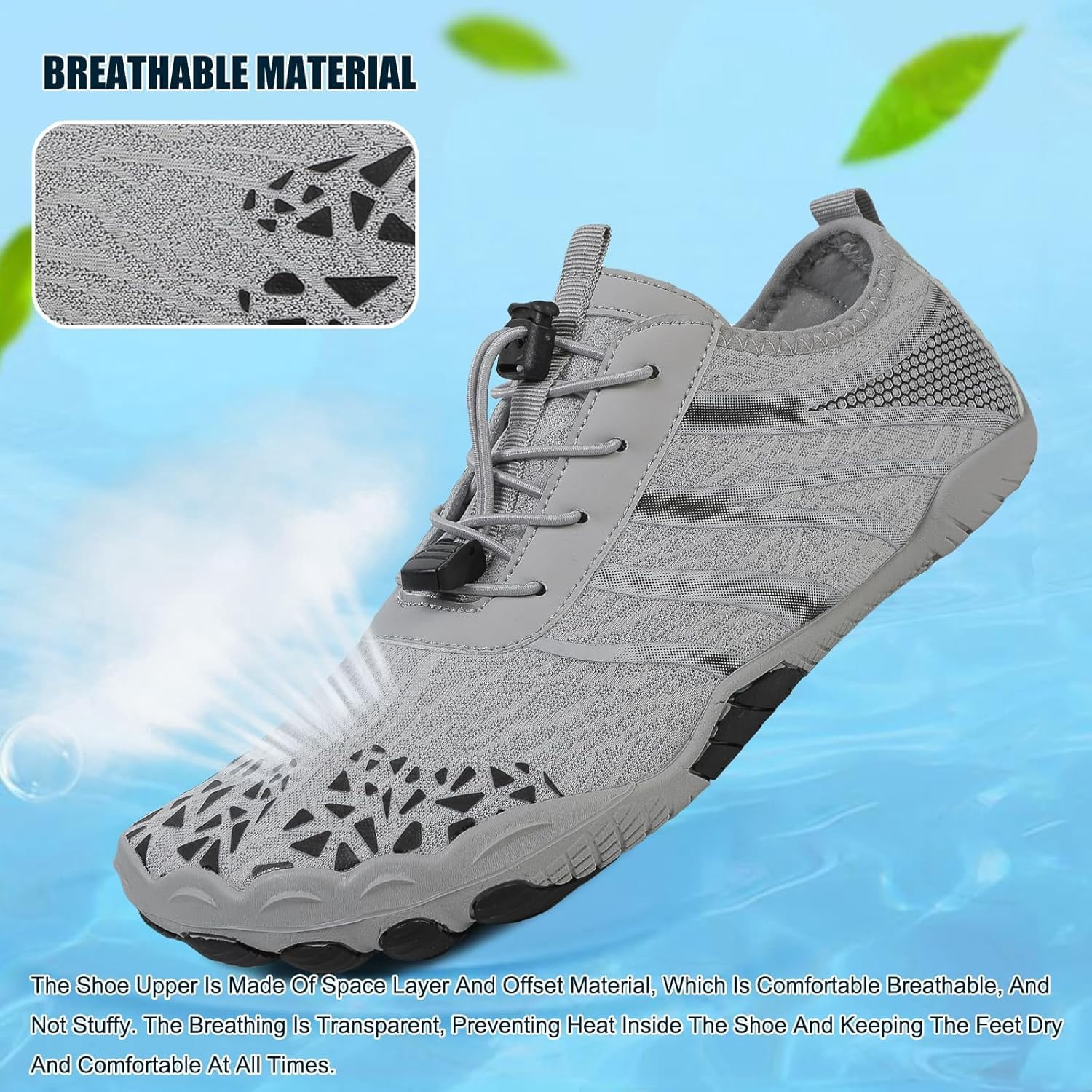 Hike Barefoot Shoes for Womens Men,Quick Dry Water Shoes,Beach Pool Aqua Swim Surf Hiking Walking Shoes,Non-Slip Athletic Footwear Wide Toe Water Shoes
