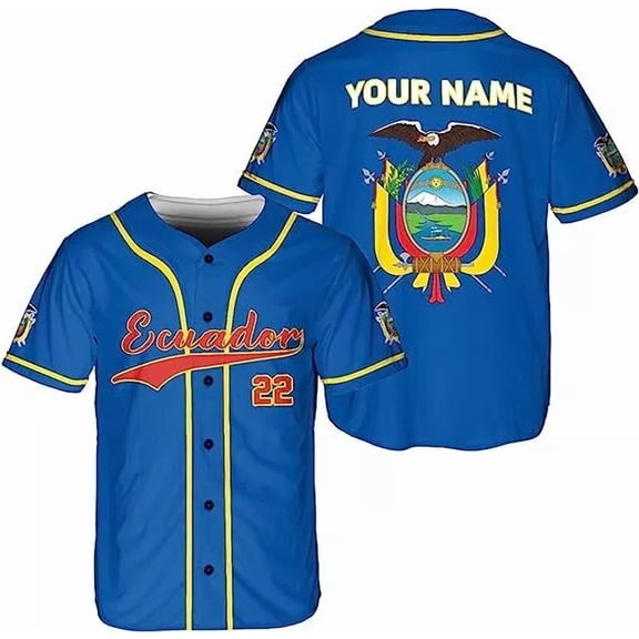 Personalized Ecuador Baseball Jersey Shirt, Ecuador Flag Jersey, Ecuadorian Jers - Hot Sal