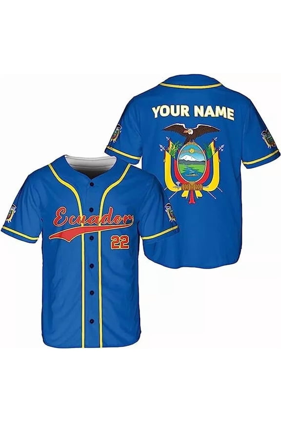 Personalized Ecuador Baseball Jersey Shirt, Ecuador Flag Jersey, Ecuadorian Jers - Hot Sal