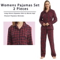 thumbnail image 5 of LNFINTDO Matching Couple Pajama Set, Mens and Womens Flannel Pajama Sets, Button Down Shirts & Flannel Pjs Pants, Red Stripe, Small, 5 of 8