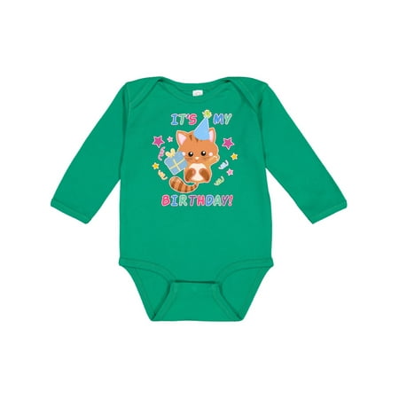 

Inktastic Its My Birthday with Kitten Stars and Confetti Gift Baby Boy or Baby Girl Long Sleeve Bodysuit