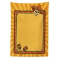 thumbnail image 3 of Ambesonne Fiesta Tablecloth Rectangular Table Cover, Frame Desgin with Skull, 60"x84", Marigold Red Green, 3 of 4