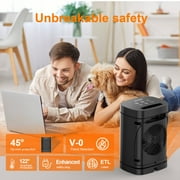 Compact Indoor Space Heater - 3 Heat Settings/ECO Temperature Control, Remote Control with Wide-Angle Oscillation, LED Display, Electric Heater for Home and Office