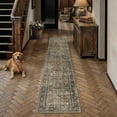 thumbnail image 4 of BERTHMEER 2'x12' Washable Brown Runner Rugs for Hallway Bathroom Bedroom Entryway Kitchen Non Slip Vintage Oriental Traditional Distressed Indoor Runner Rugs, 4 of 9