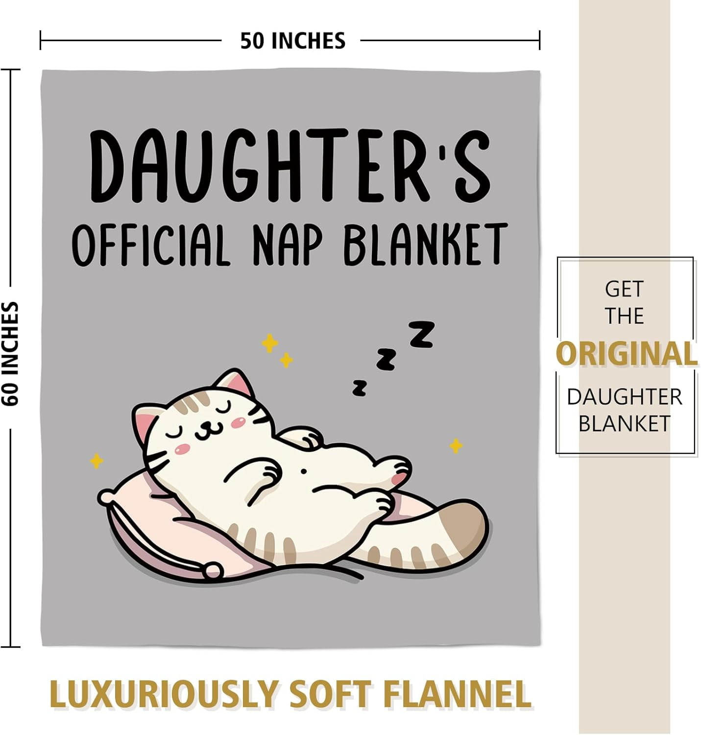 Mothers Day Blanket Gifts for Daughter, Daughter Gifts from Mom Dad, Idea Daughters Birthday Gift, Present Ideas for Graduation, Wedding, Mothers Day, Christmas