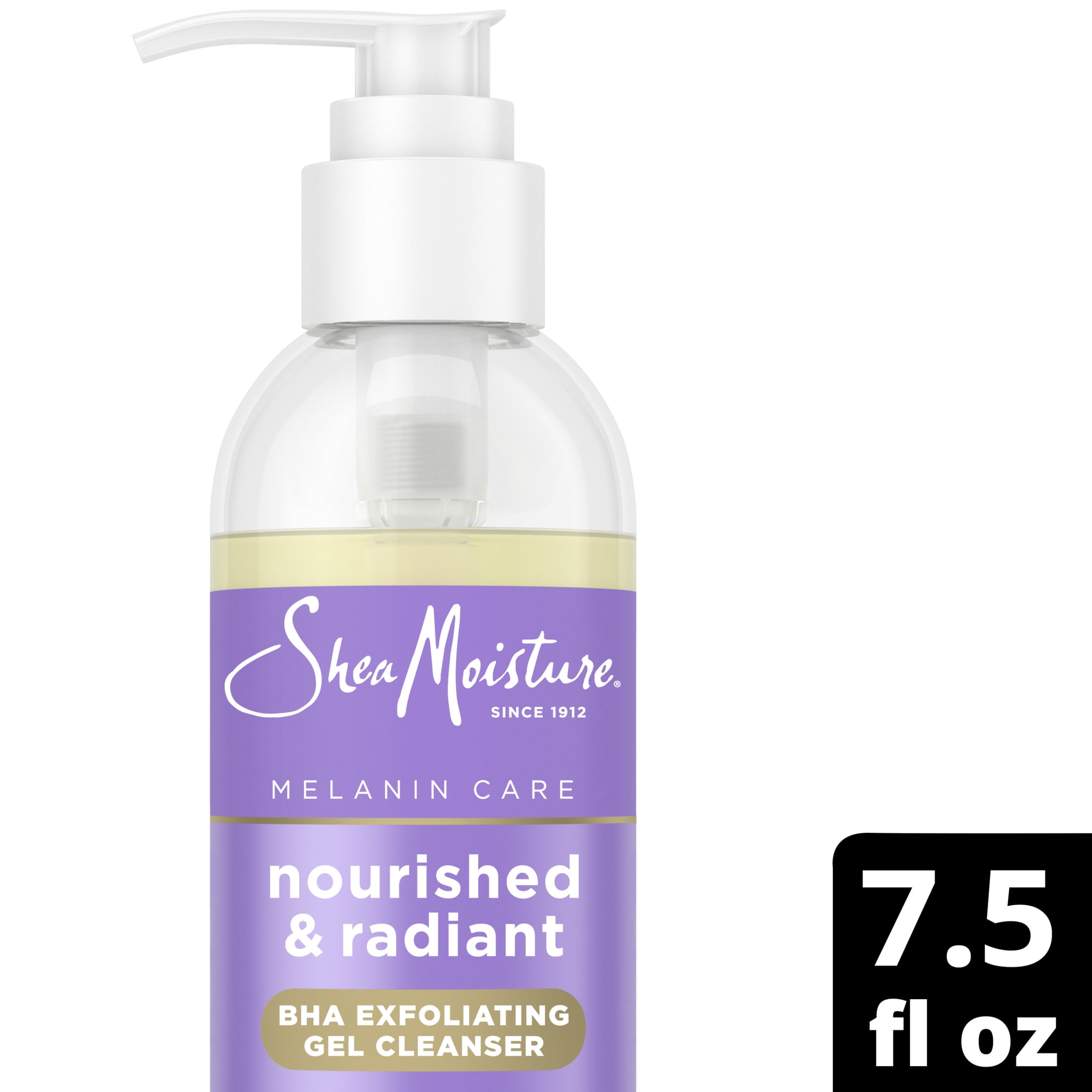 SheaMoisture Radiance BHA Exfoliating Gel Cleanser Renewal Nourished & Radiant All Skin, 7.5 oz